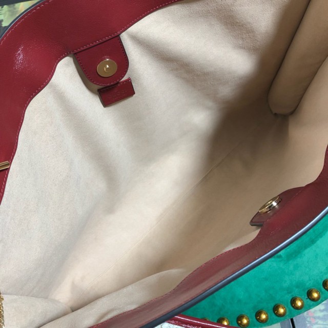 Gucci經典款女包 537219 古馳Rajah系列 2018夏季新款 虎頭扣大號購物包 子母包 單肩手提包  gqy2834